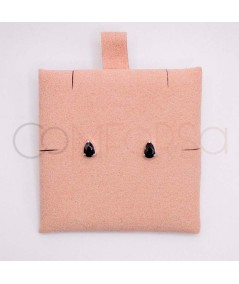 Estuche de terciopelo rosa para almacenamiento de joyas