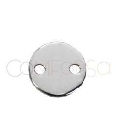 Conector redondo con doble agujero 6mm Plata 925