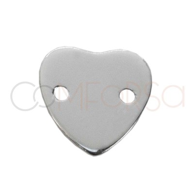 Sterling silver 925 heart connector with double hole 8 mm