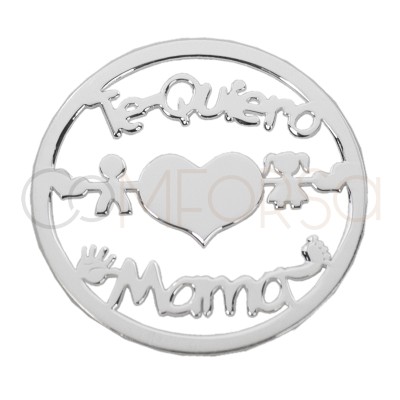 Entrepieza "Te Quiero mamá" 25mm Plata 925