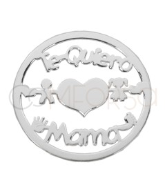 Conector "Te quiero mamá" 25mm Plata 925