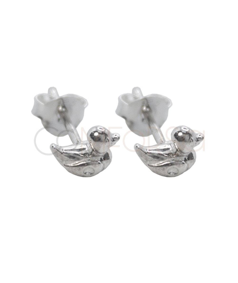 Pendiente mini patito 5 x 6mm Plata 925