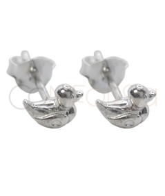 Sterling silver 925 mini duck earrings 6 x 5mm
