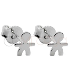 Sterling silver 925 boy silhouette earrings 6 x 7mm