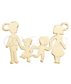 Conector familia 27 x 18mm Plata 925
 Tipo de metal-Plata chapada en oro