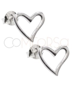 Arete corazón irregular 9 x 9.5mm Plata 925