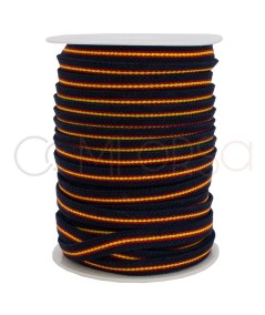 Navy blue elastic cord with Spanish flag