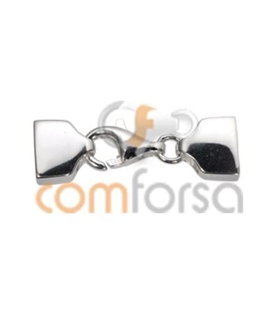 Terminal cuadrado con cierre de mosquetón 2.5x9mm (interior) plata 925