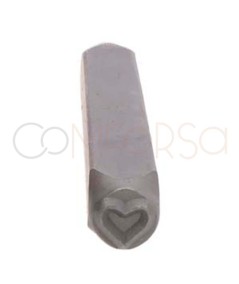 Sello de metal para estampado con diseño de corazón 6mm