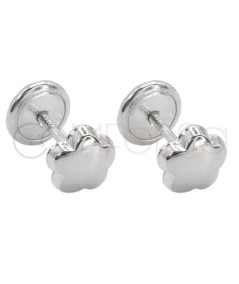 Sterling silver 925 smooth flower baby earring 4mm