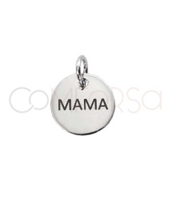 Engraving + Sterling silver 925 engraved medallion "MAMA" capital letters 10mm