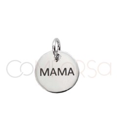 Grabación + Medalla "MAMA" mayúsculas con láser 10mm Plata 925