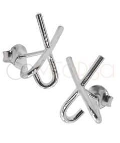Sterling silver 925 “X” shaped earrings 13 x 17mm