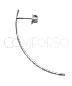 Aretes hilo curvado 11 x 45mm Plata 925