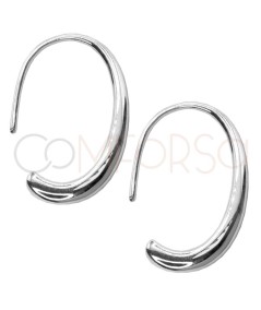 Aretes rígido gota redonda 12x19mm Plata 925