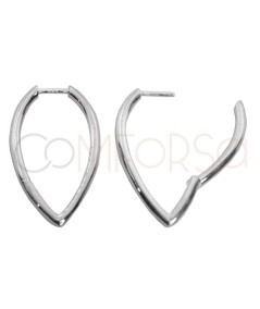 Aretes aro en forma de gota 13 x 24mm Plata 925