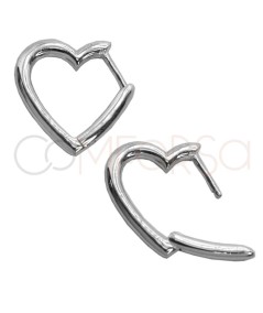 Aretes aro en forma de corazón 13mm Plata 925