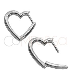 Sterling silver 925 heart shaped hoop earrings 13mm