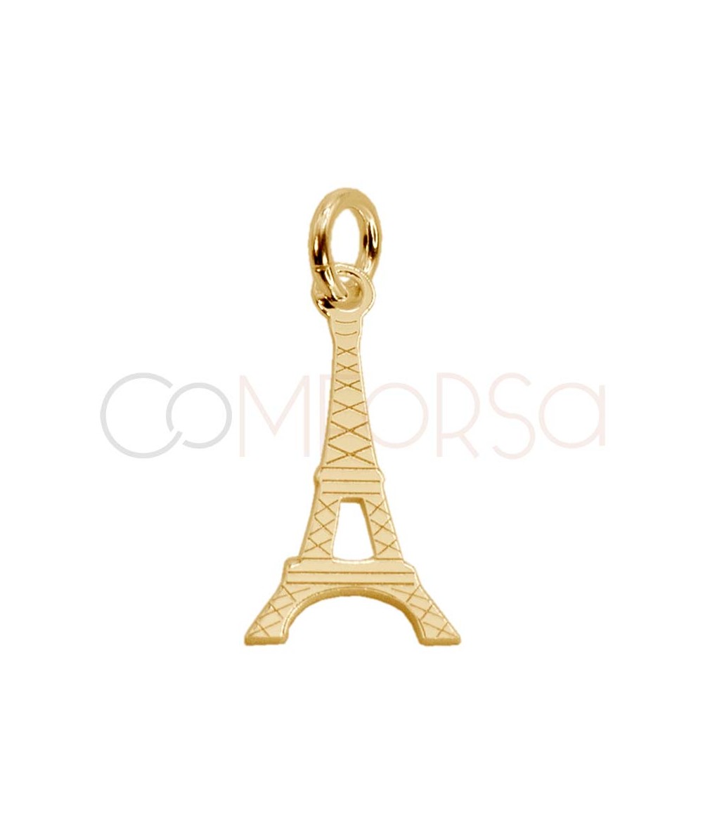Colgante Torre Eiffel 8 x 16mm Plata chapada en oro