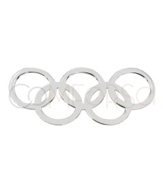 Sterling silver 925 Olympic rings connector 22.6 x 10mm