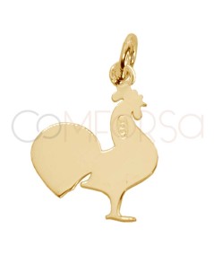 Engraving + Gold-plated sterling silver 925 Le Coq pendant 11.6 x 16mm