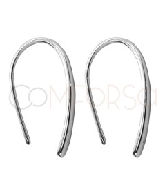 Aretes rígido gota abierto 10 x 20mm Plata bañada en oro