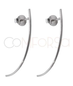 Aretes hilo curvado 11 x 45mm Plata bañada en oro