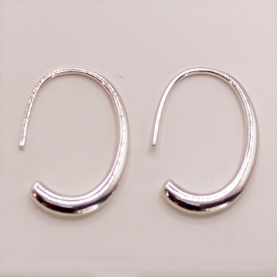 Aretes rígido gota redonda 12x19mm Plata 925