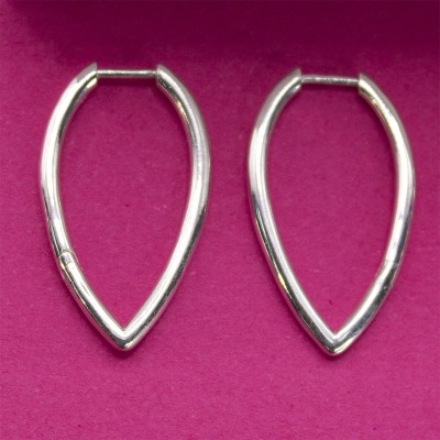 Aretes aro en forma de gota 13 x 24mm Plata 925