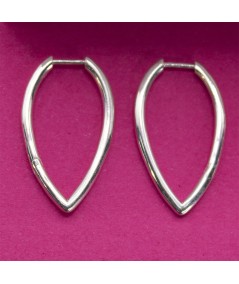 Aretes aro en forma de gota 13 x 24mm Plata 925