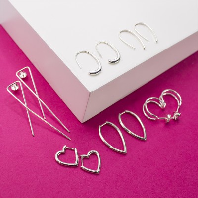 Aretes aro en forma de corazón 13mm Plata 925