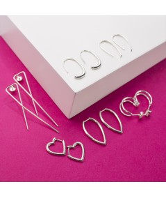 Sterling silver 925 heart shaped hoop earrings 13mm