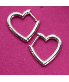 Aretes aro en forma de corazón 13mm Plata 925