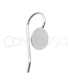 Gancho con disco plano 8mm plata 925