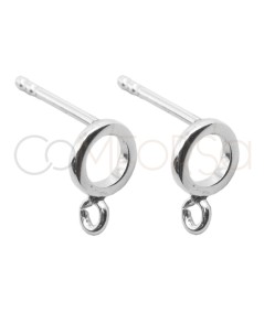 Aretes círculo con anilla abierta 6mm Plata 925