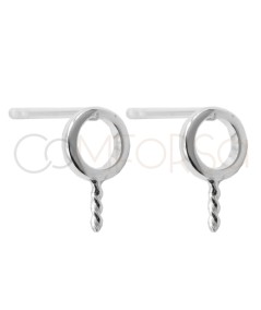 Aretes círculo con perno 6mm Plata 925