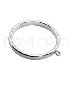 Sterling silver 925 plain ring with dangling jumpring 2mm