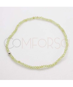 Sterling silver 925 elastic bracelet with Peridot stones