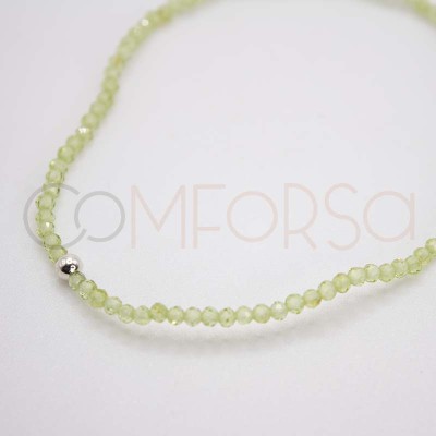 Pulsera elástica piedras Peridoto Plata 925