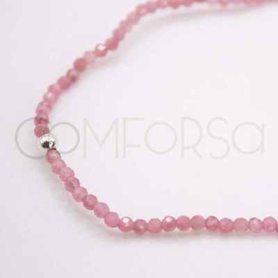 Pulsera elástica piedras Pink Tourmaline Plata 925