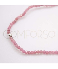 Pulsera elástica piedras Pink Tourmaline Plata 925