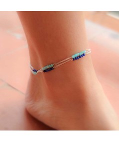 Sterling silver 925 anklet with intercalated Amazonite stones