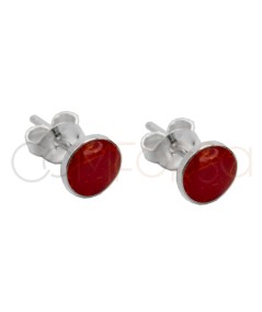 Aretes mini chatón turquesa 6mm plata 925