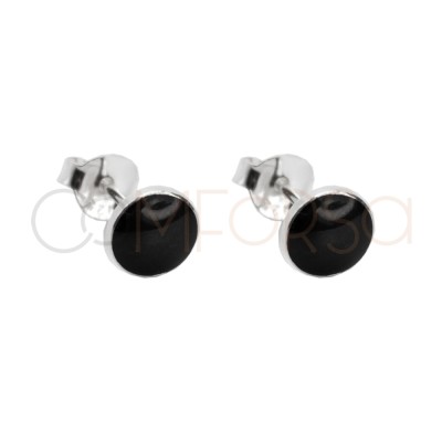 Aretes mini chatón turquesa 6mm plata 925