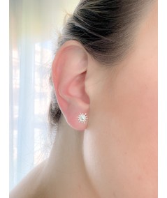 Sterling silver 925 enameled cherry earrings 6.5 x 10mm