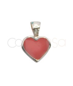 Sterling silver 925 mini pink heart pendant 5mm