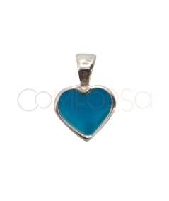 Dije mini corazón Azul 5mm plata 925