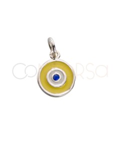 Colgante ojo turco amarillo 9mm plata 925