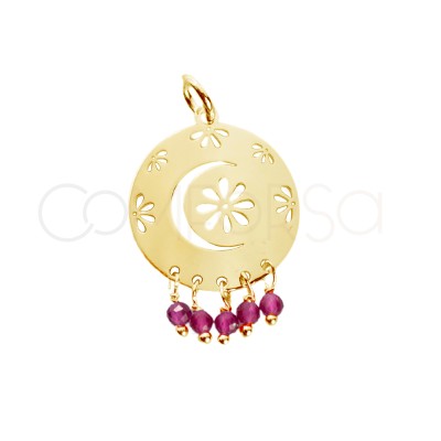 Sterling silver 925 Arabio pendant 15mm pink