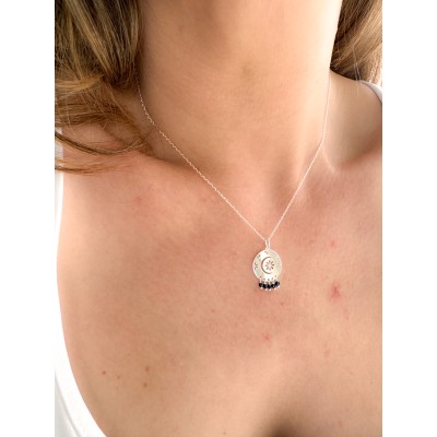 Sterling silver 925 Arabius pendant 15mm blue